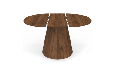 Table à manger ronde extensible Elvis effet noyer Ø110-150cm
