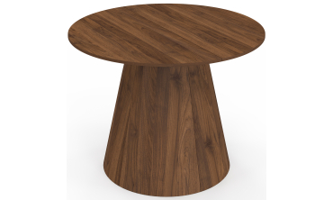 Table à manger ronde extensible Elvis effet noyer Ø110-150cm