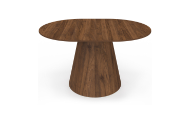 Table à manger ronde extensible Elvis effet noyer Ø110-150cm