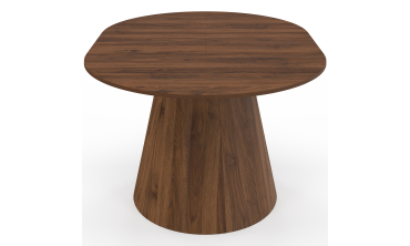 Table à manger ronde extensible Elvis effet noyer Ø110-150cm
