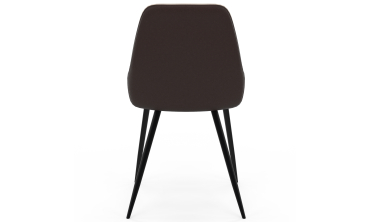 Chaises Ornella bi-matière taupe et marron pieds métal noirs - lot de 6