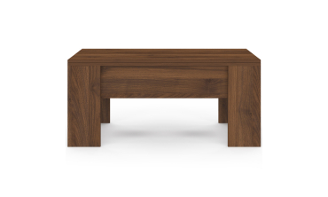Table basse relevable et dépliante effet noyer