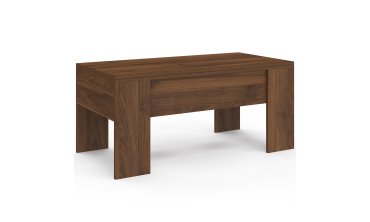 Table basse relevable et dépliante effet noyer