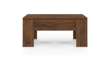 Table basse relevable et dépliante effet noyer