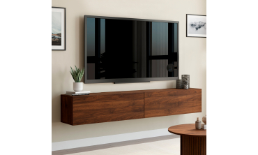 Meuble TV suspendu Michigan effet noyer L180cm