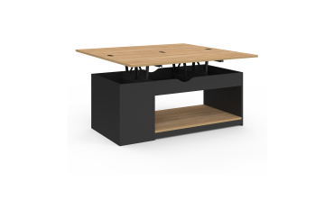 Table basse Elina relevable bois et noire