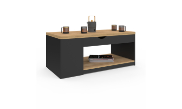 Table basse Elina relevable bois et noire