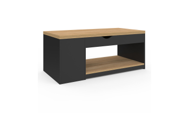Table basse Elina relevable bois et noire