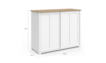 Buffet Jamy 2 portes blanc 100cm