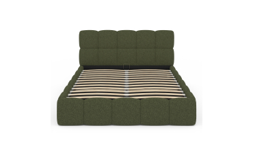 Lit coffre Bubble 140x190cm bouclette vert kaki