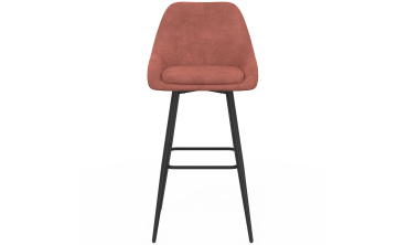 Tabourets de bar Olivia assise velours terracotta pieds métal - lot de 4