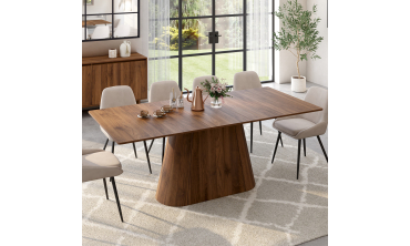 Table à manger extensible Rosita 160-200cm effet noyer