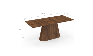 Table à manger extensible Rosita 160-200cm effet noyer