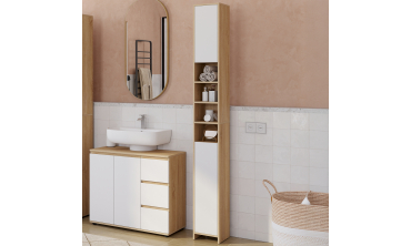 Colonne salle de bain Tom 2 portes 4 niches