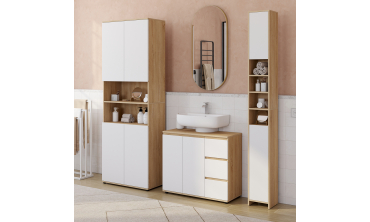 Colonne salle de bain Tom 2 portes 4 niches