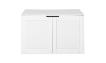 Maison de toilette pour chat blanche litière intégrée