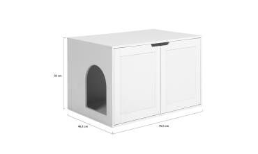 Maison de toilette pour chat blanche litière intégrée