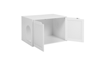 Maison de toilette pour chat blanche litière intégrée