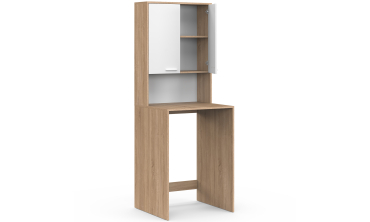 Meuble dessus machine à laver Will blanc et bois