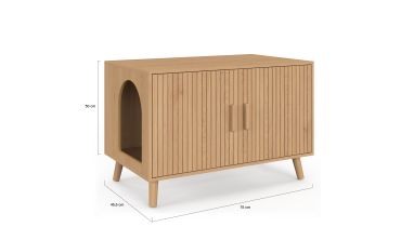 Maison de toilette lattes pour chat litière intégrée