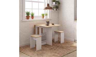 Ensemble repas Andy table pliante et 4 tabourets