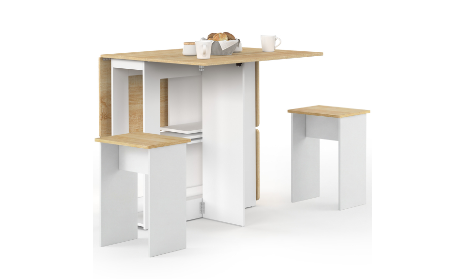 Ensemble repas Andy table pliante et 4 tabourets