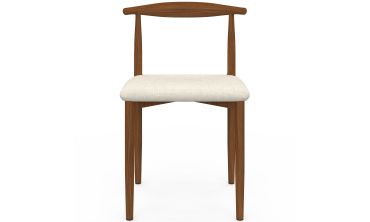 Chaises Adam tissu beige pieds effet bois noyer - lot de 6