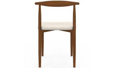 Chaises Adam tissu beige pieds effet bois noyer - lot de 6