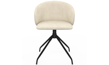 Chaises Léona pivotantes velours crème pieds métal - lot de 2