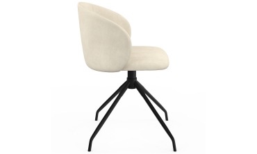 Chaises Léona pivotantes velours crème pieds métal - lot de 2