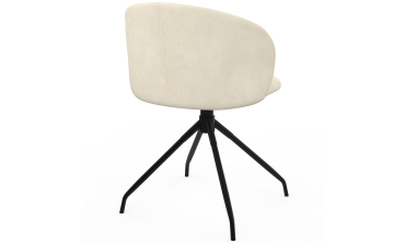 Chaises Léona pivotantes velours crème pieds métal - lot de 2