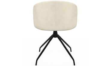 Chaises Léona pivotantes velours crème pieds métal - lot de 2