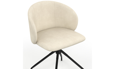 Chaises Léona pivotantes velours crème pieds métal - lot de 4