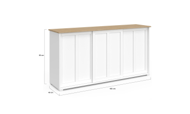 Buffet Jamy 3 portes blanc 160cm