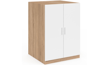 Meuble machine à laver Will effet hêtre 2 portes blanches