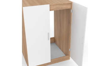 Meuble machine à laver Will effet hêtre 2 portes blanches