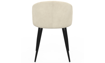 Chaises Léona velours crème pieds métal noirs - lot de 6