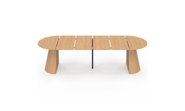 Table à manger ronde extensible Elvis effet hêtre Ø110-300cm