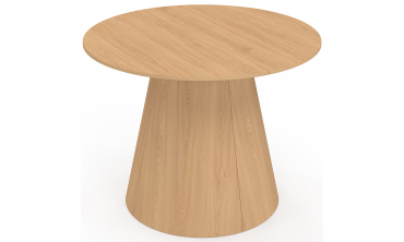 Table à manger ronde extensible Elvis effet hêtre Ø110-300cm