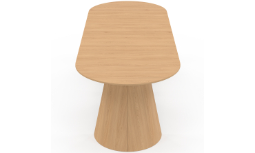 Table à manger ronde extensible Elvis effet hêtre Ø110-300cm