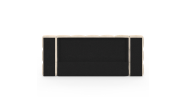 Lit coffre Bubble 140x190cm velours beige chevets intégrés