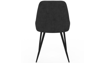 Chaises Olivia velours noir pieds métal noirs - lot de 6