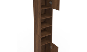 Colonne salle de bain Tom effet noyer 2 portes 4 niches