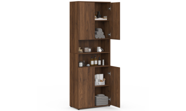 Armoire salle de bain Tom effet noyer 4 portes