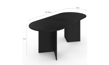 Table à manger extensible Gabin 160-200cm noir
