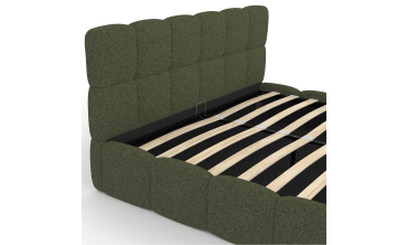 Lit coffre Bubble 160x200cm bouclette vert kaki