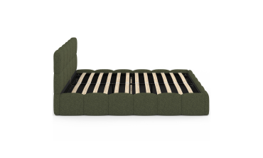 Lit coffre Bubble 160x200cm bouclette vert kaki