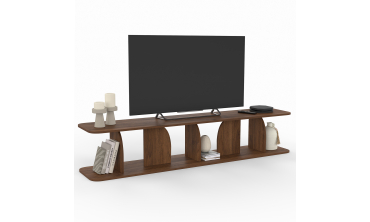 Meuble TV Japandi effet noyer L180cm