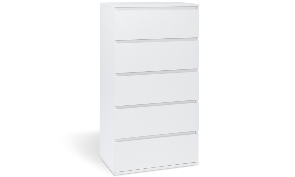 Commode Tom 5 tiroirs blanche