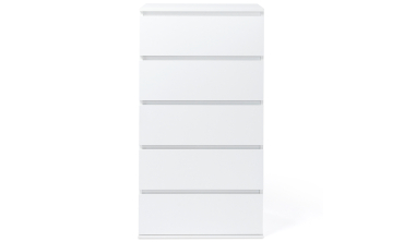 Commode Tom 5 tiroirs blanche